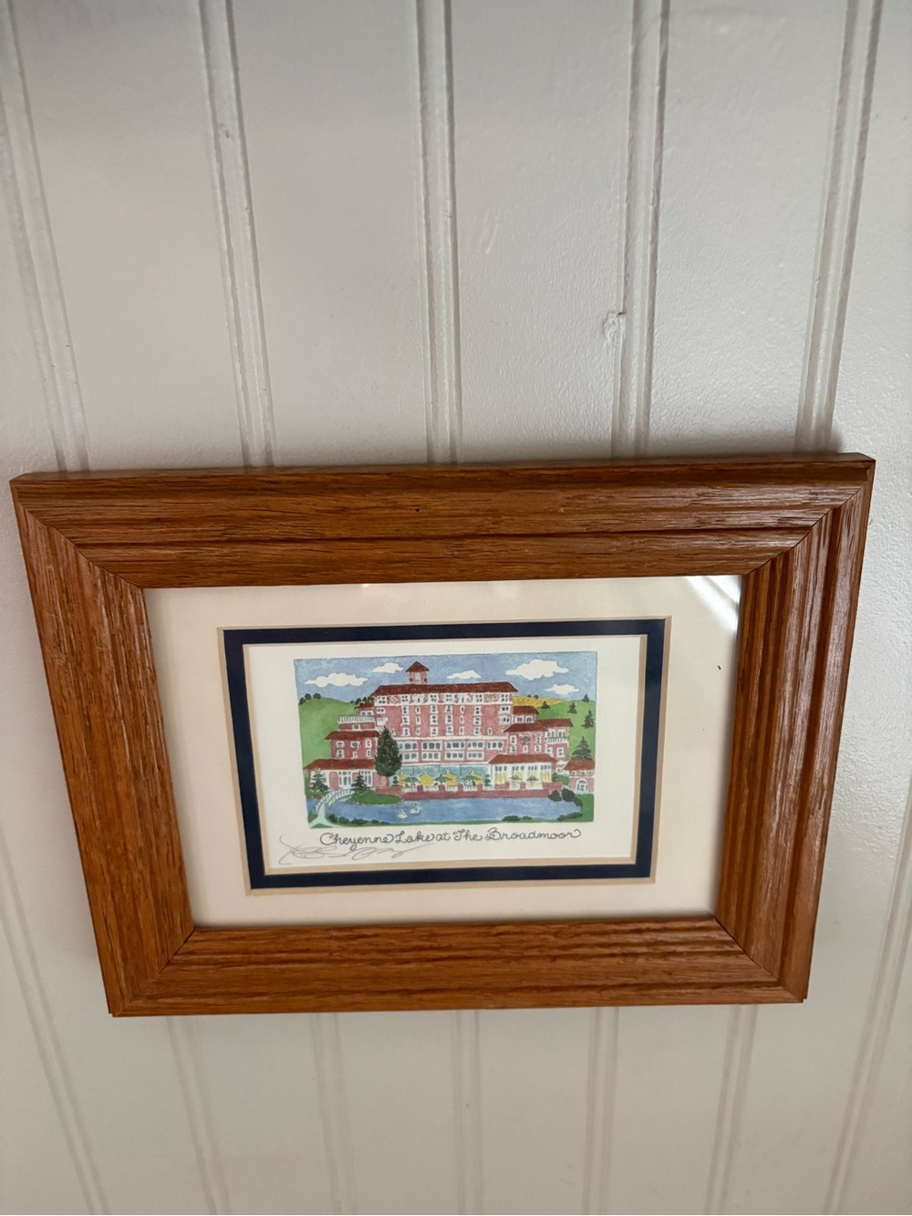Vintage “Cheyenne Lake at The Broadmoor” by Valerie Levy Franzese Framed Print - Picture 7 of 11